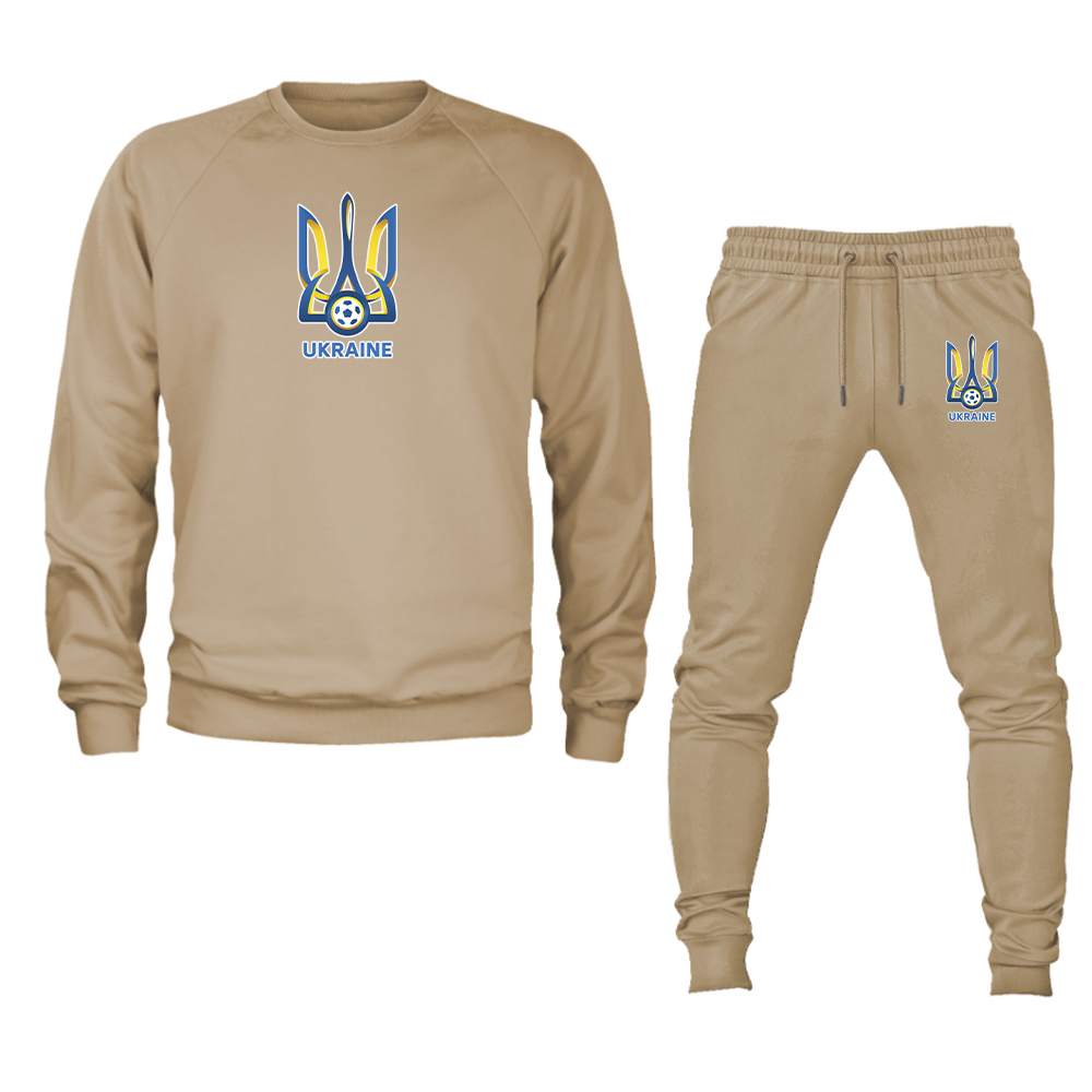 Men's Ukraine National Football Soccer Team Crewneck Sweatshirt Joggers Suit